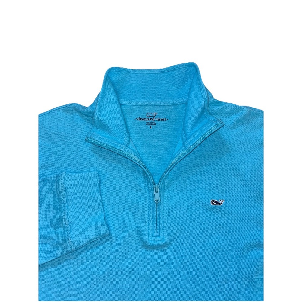 Vineyard Vines‎ Broadfield 1/2 Zip Pullover Sweater Men's Large Light (Sky) Blue
